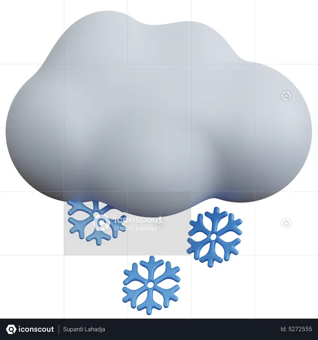 Nuages avec des flocons de neige  3D Icon