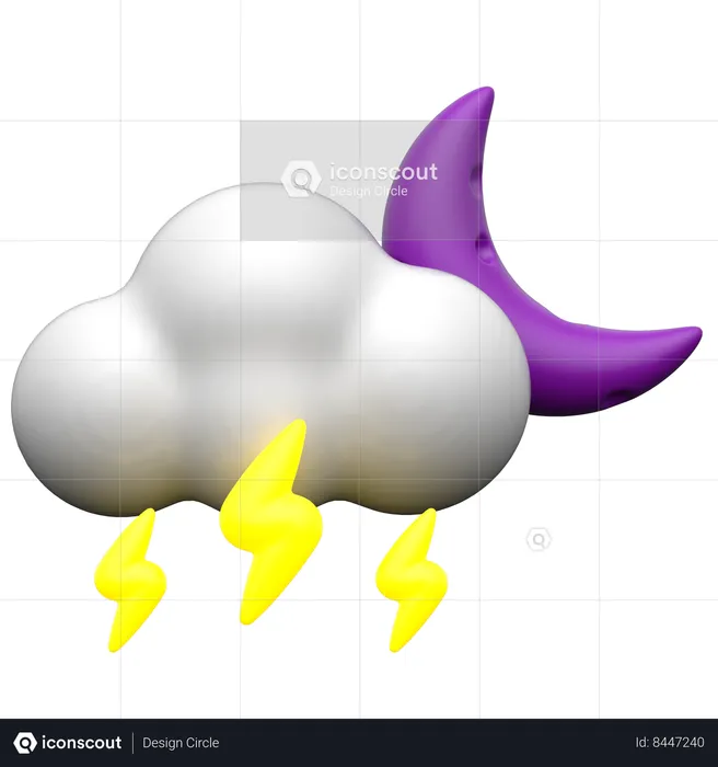 Nuit d'orage nuageux  3D Icon