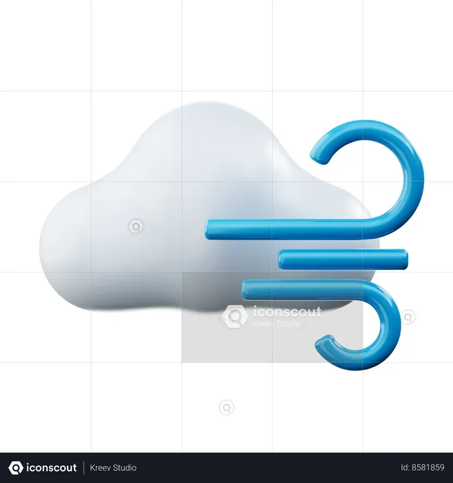 Il y a des nuages et du vent  3D Icon