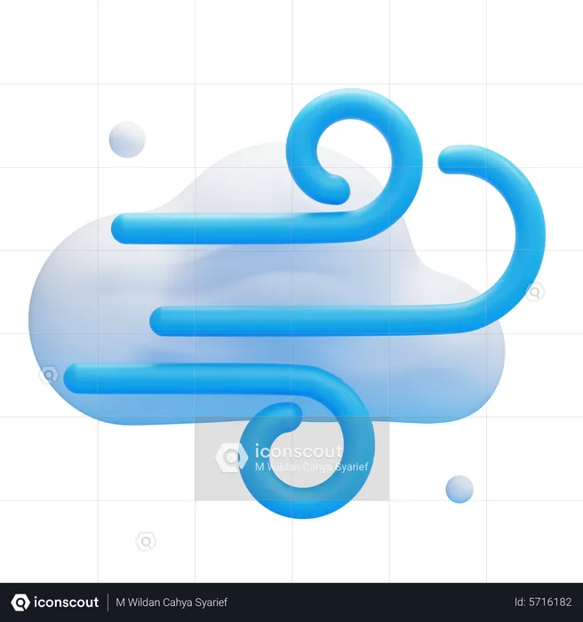 Il y a des nuages et du vent  3D Icon