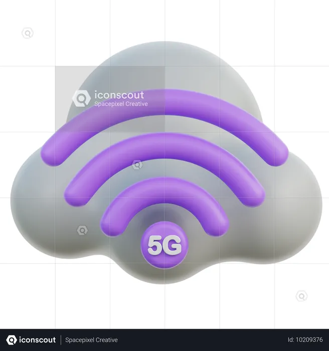 Nube 5g  3D Icon