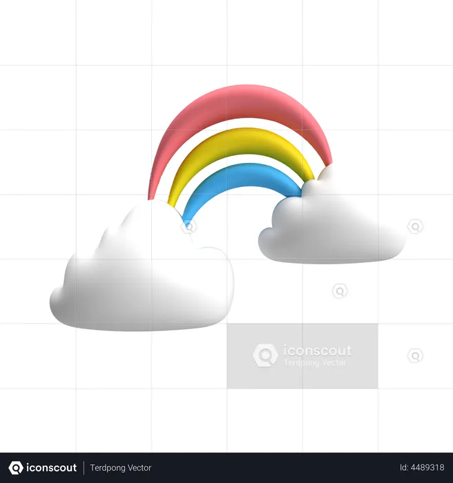 Nube arcoiris  3D Illustration