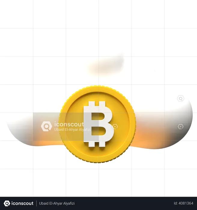 Nube de bitcoins  3D Illustration