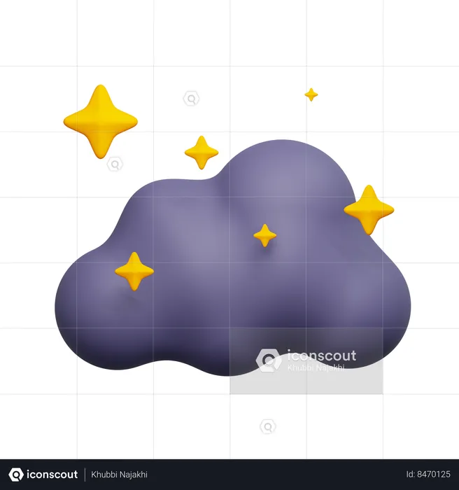 Nube con estrellas  3D Icon