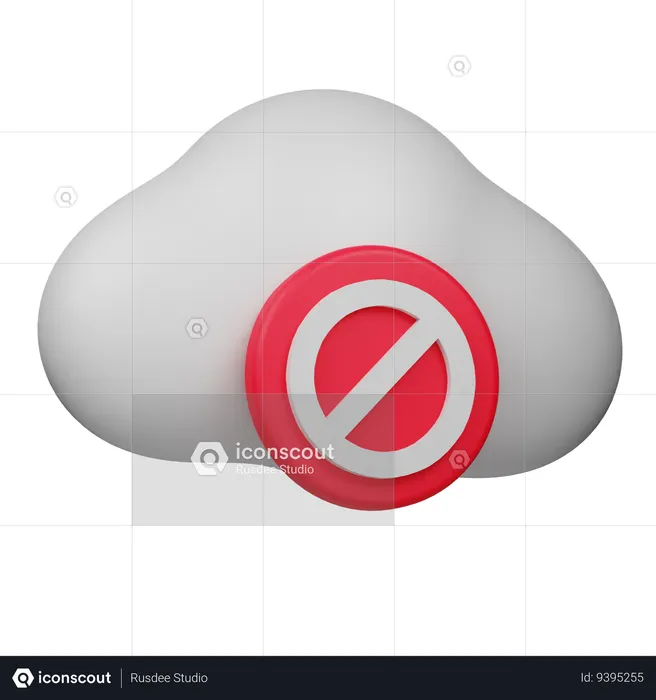 Bloquear la nube  3D Icon