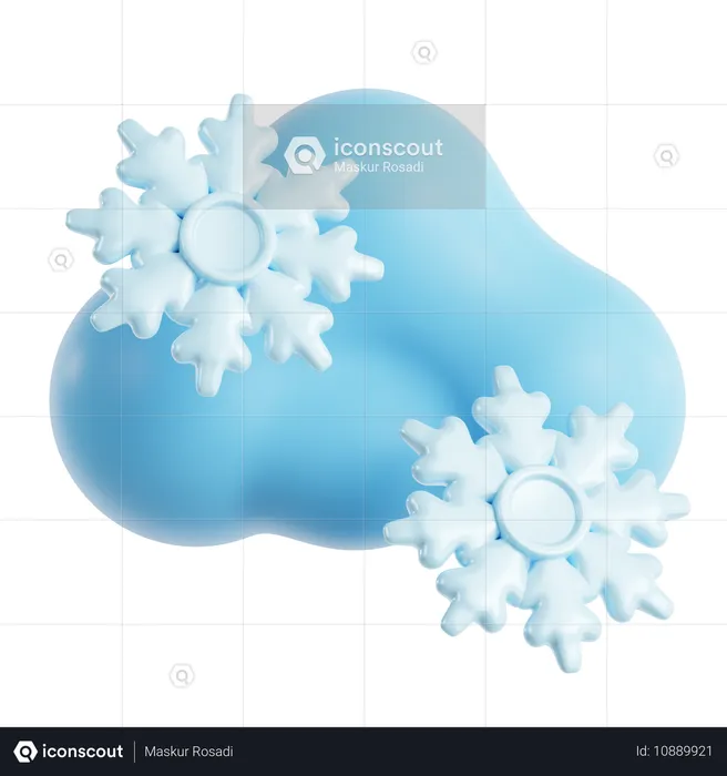 Nube de invierno  3D Icon