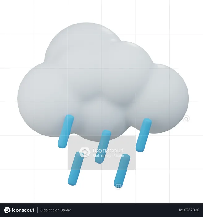 Nube de lluvia  3D Icon