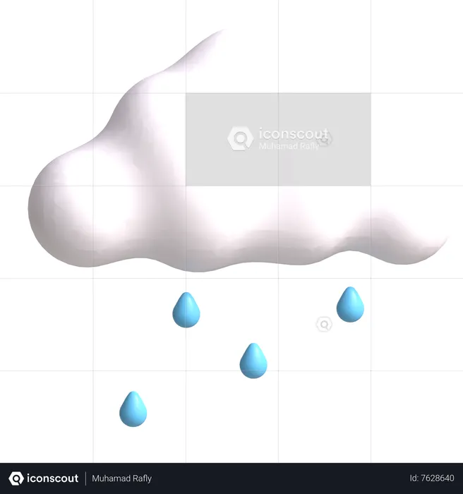 Nube de lluvia  3D Icon