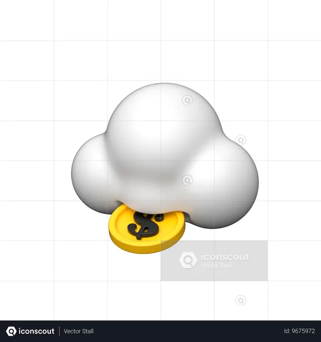 Dinero en la nube  3D Icon