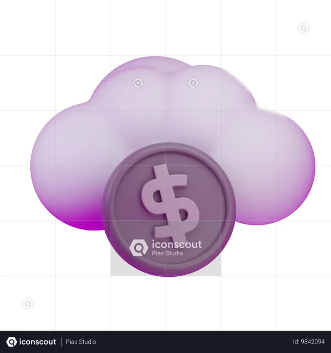 Dinero en la nube  3D Icon