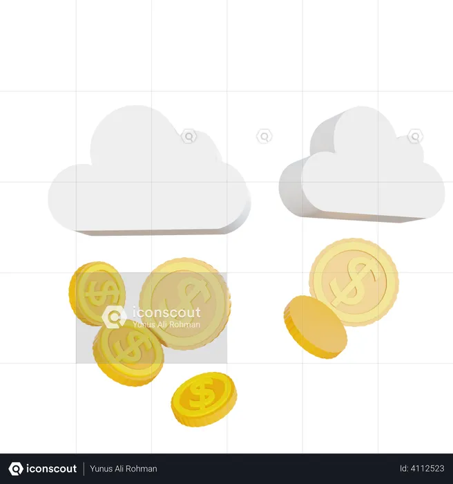 Dinero en la nube  3D Illustration