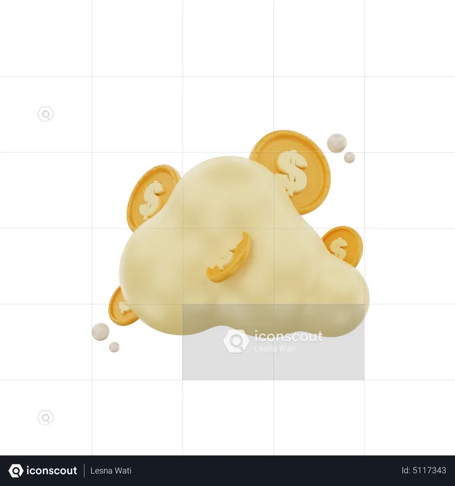 Dinero en la nube  3D Icon