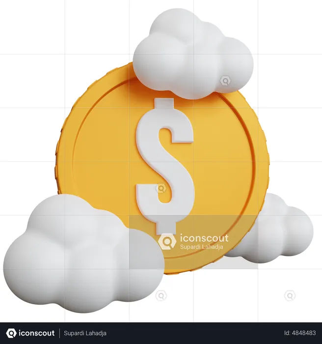 Dólar nube  3D Icon