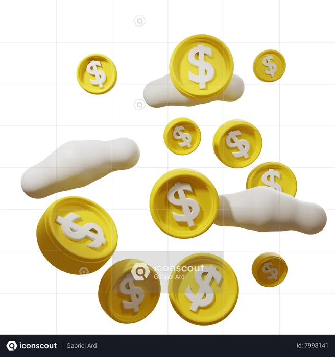 Dólar nube  3D Icon