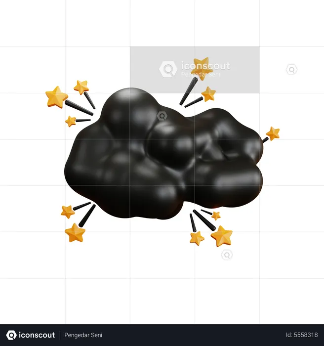 Burbuja cómica de nube en blanco  3D Icon