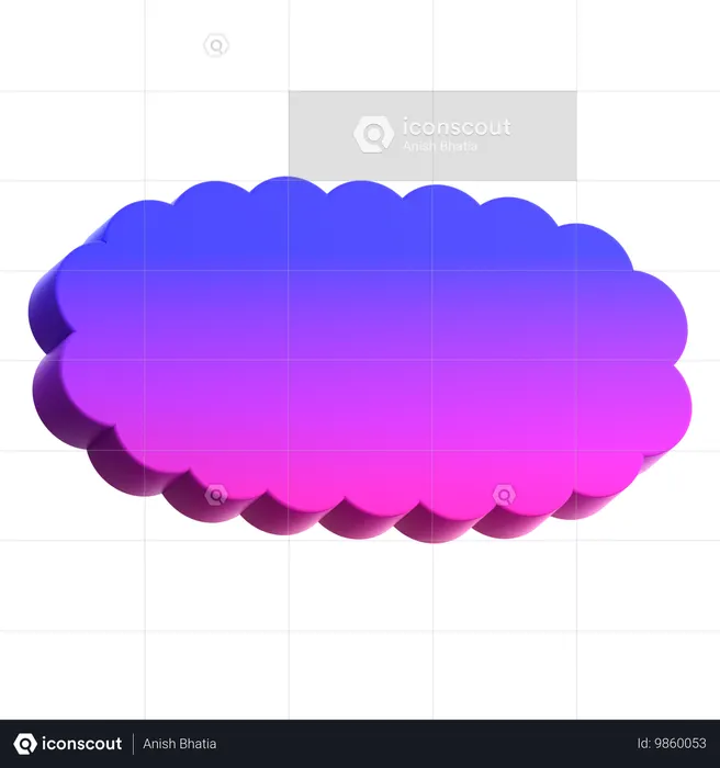 Nube horizontal  3D Icon