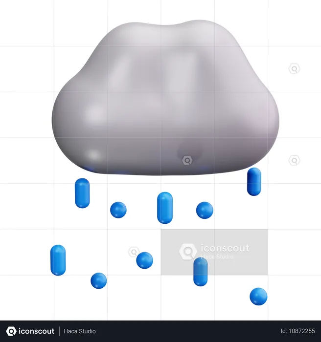 Lluvia de nubes  3D Icon