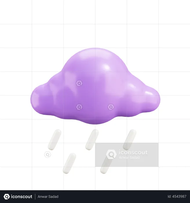 Lluvia de nubes  3D Illustration