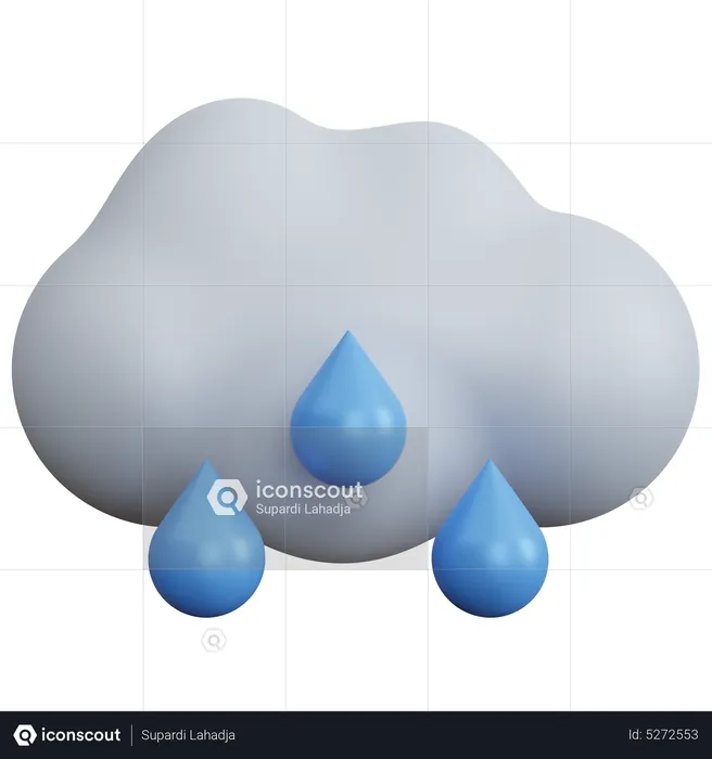 Nube lloviendo  3D Icon