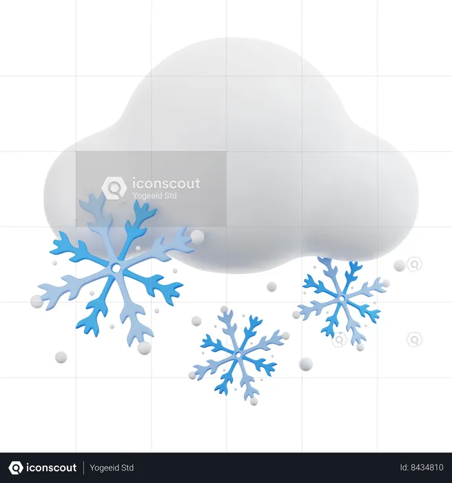 Nube de nieve  3D Icon