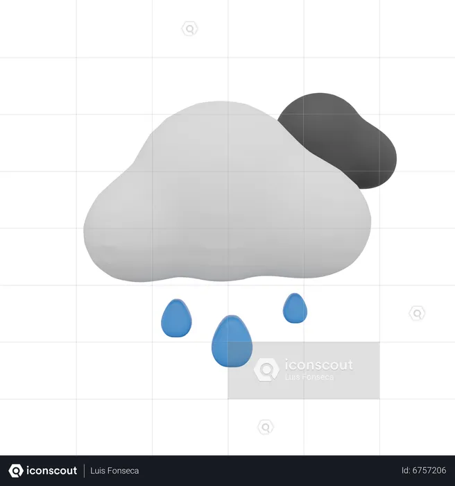 Clima de lluvia de nube oscura  3D Icon
