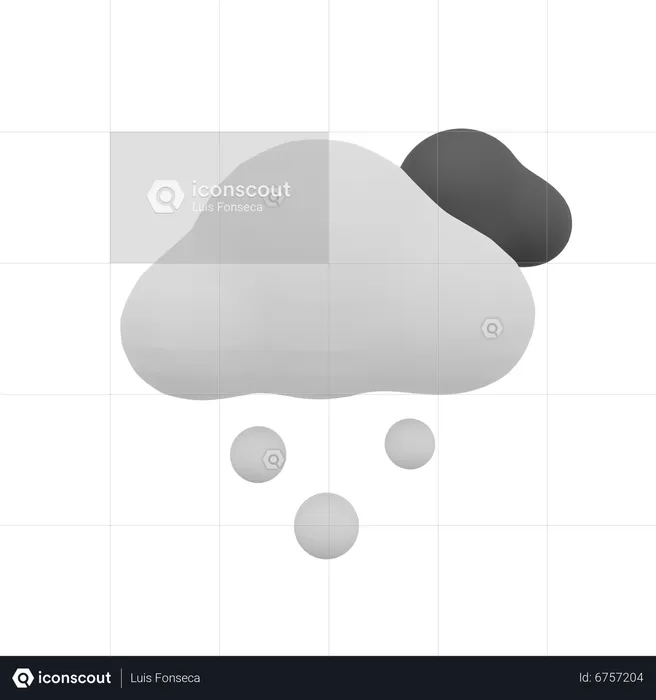 Clima de nieve de nube oscura  3D Icon