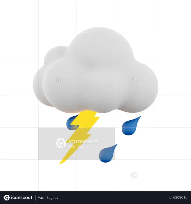 Nube tormenta lluviosa  3D Icon