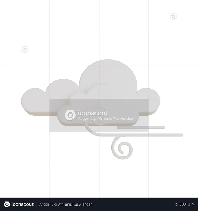 Nube ventosa  3D Illustration