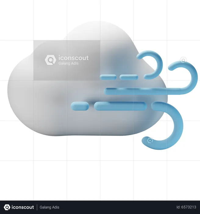 Nube ventosa  3D Icon