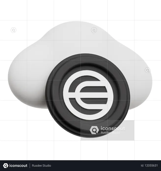 Moneda mundial en la nube  3D Icon