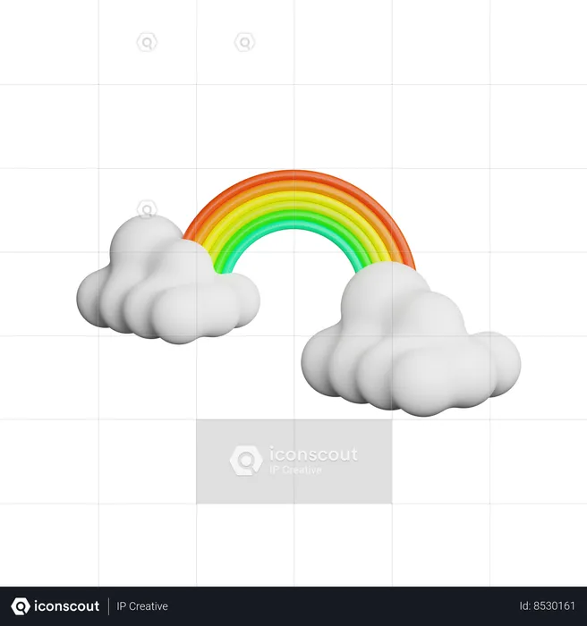 Arcoiris nublado  3D Icon