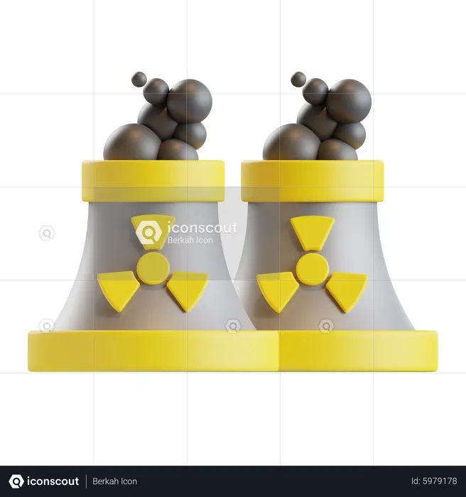 Nuclear Reactor Energy  3D Icon
