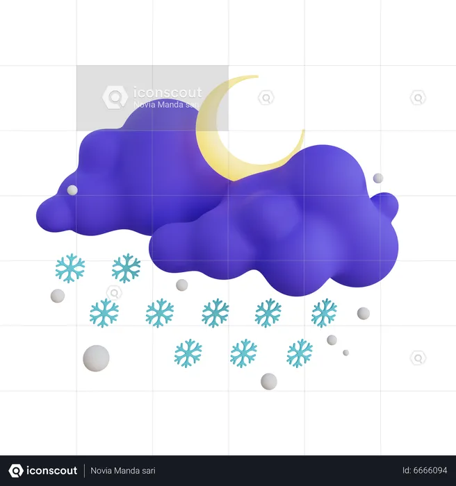 Neige la nuit  3D Icon