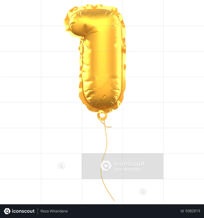 Number 1 Balloon  3D Icon