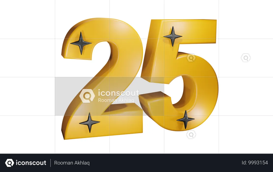 Number 25  3D Icon