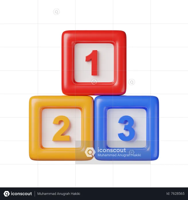 Number Blocks  3D Icon