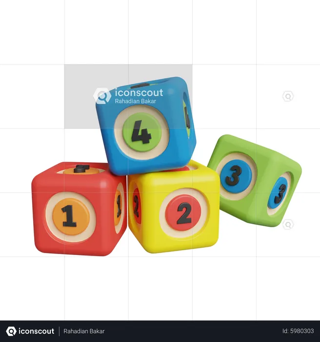 Number Blocks  3D Icon