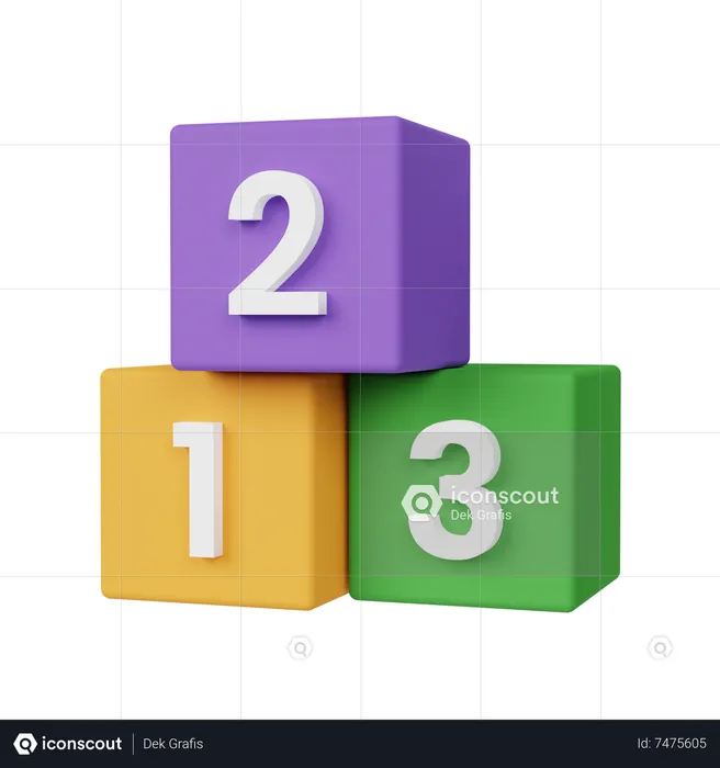 Number Blocks  3D Icon