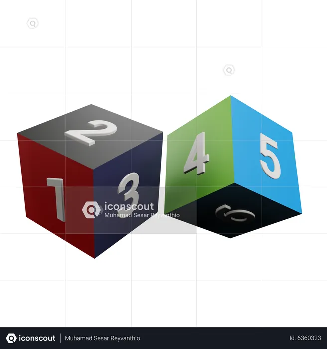 Number Blocks  3D Icon