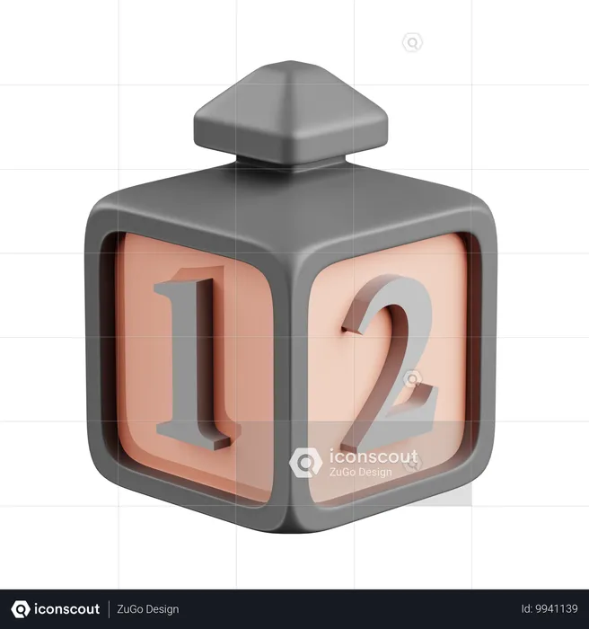 Number Cube  3D Icon