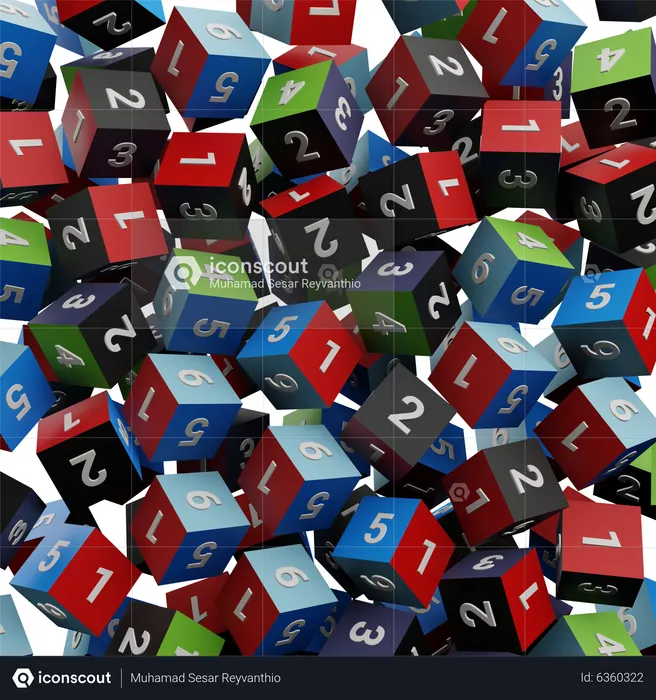 Premium Number Cube 3D Icon download in PNG, OBJ or Blend format