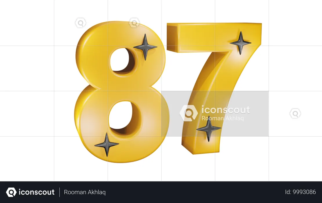 Number Eighty Seven  3D Icon