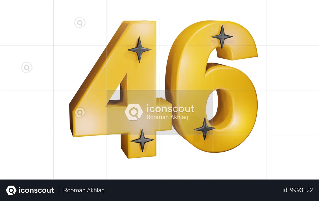 Number Fourty Six  3D Icon