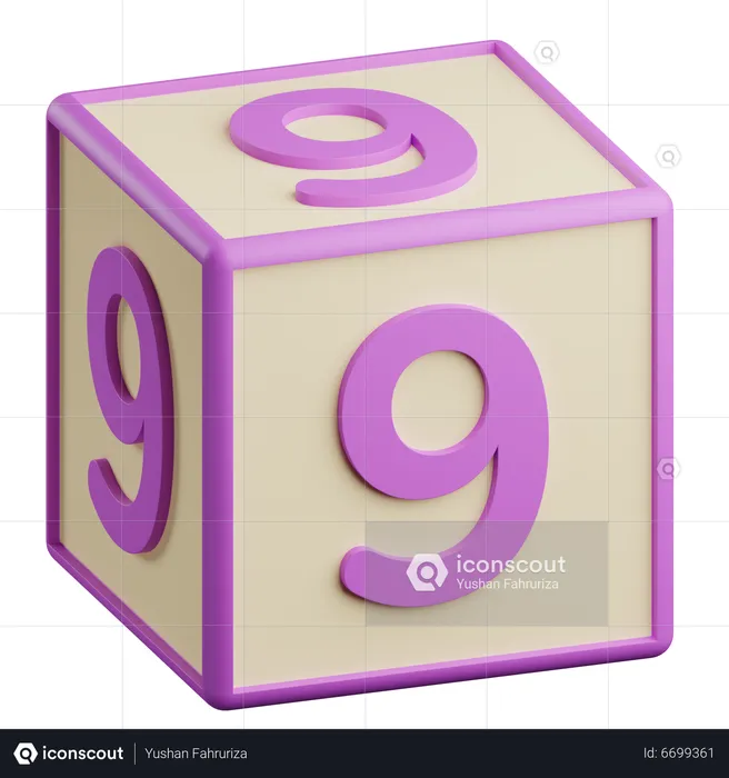 Number Nine  3D Icon