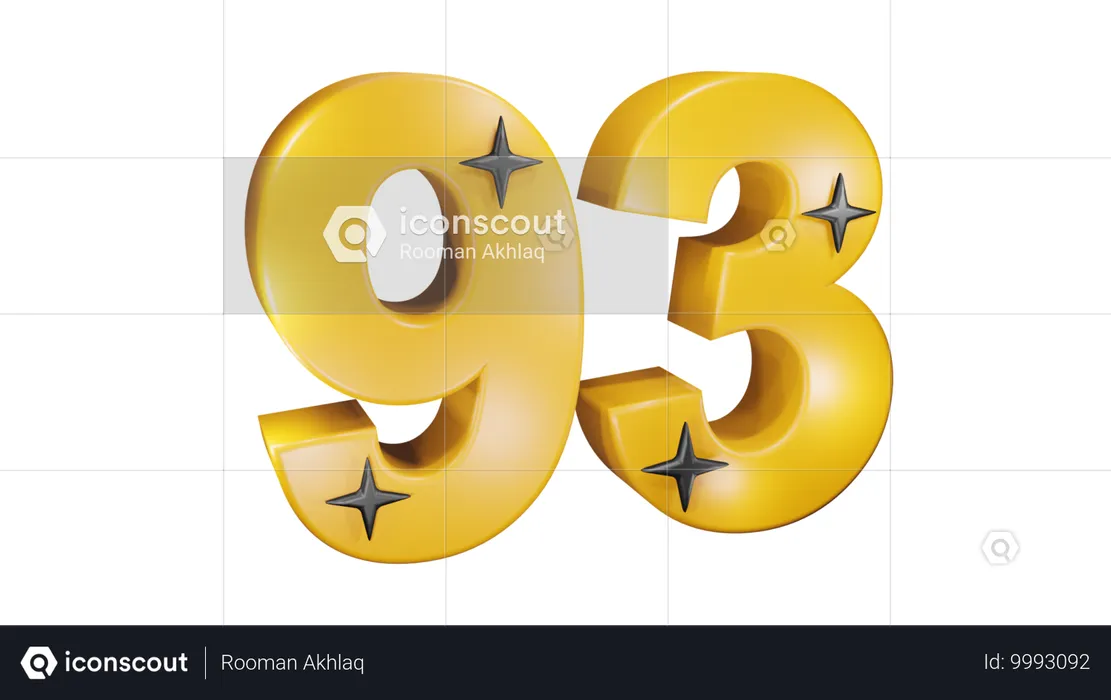 Number Ninety  3D Icon