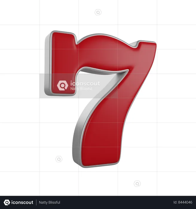 Number seven  3D Icon