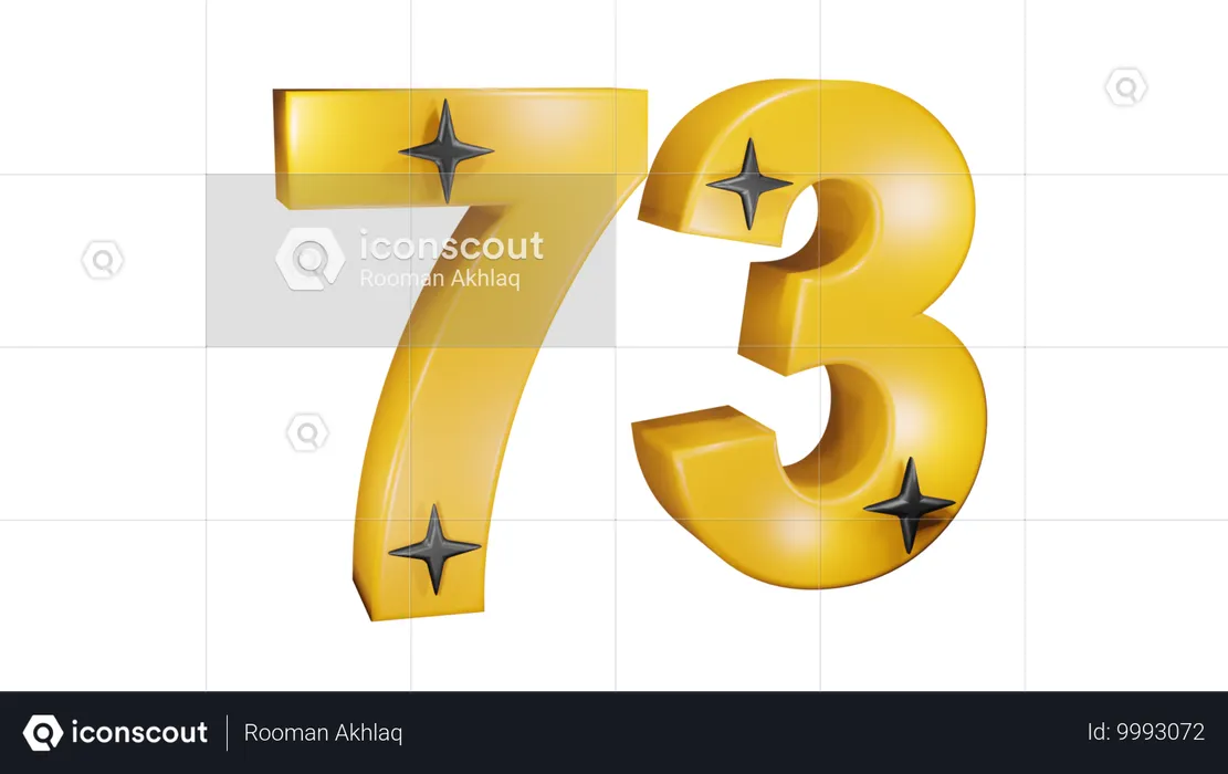 Number Seventy  3D Icon