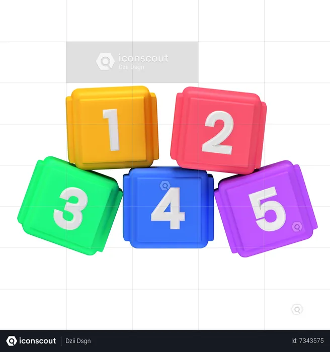 Numeric Blocks  3D Icon