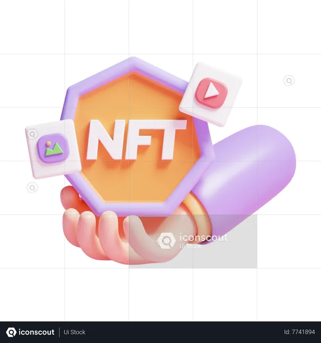 NFT numérique  3D Illustration