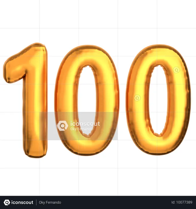 Numero 100  3D Icon